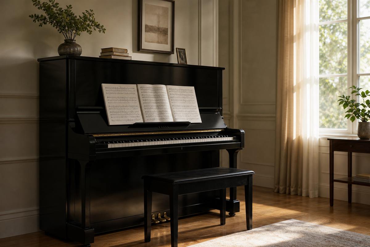 Piano ready for a lesson in Vienna